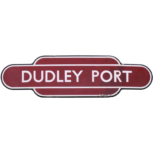 322 - A BR(M) totem sign, DUDLEY PORT, (f/f), from the Birmingham New Street to Wolverhampton High Level r... 