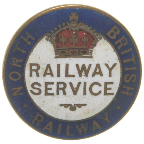 336 - A North British Railway First World War Railway Service badge, by J A Wylie, brass/enamel. (Postage ... 