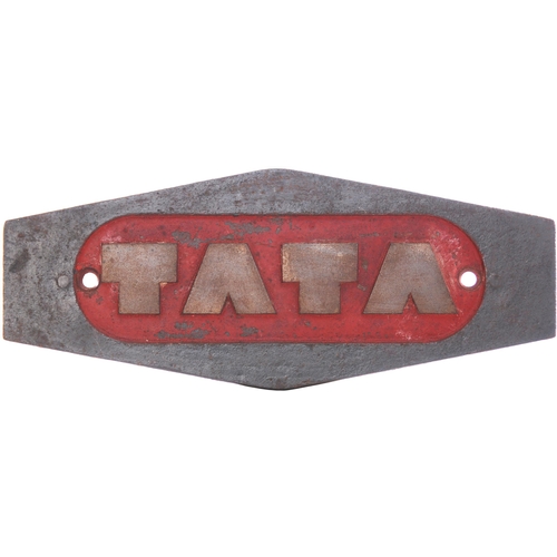 340 - A worksplate, TATA ENGINEERING & LOCOMOTIVE Co LTD 196_, together with its matching TATA emblem, fro... 