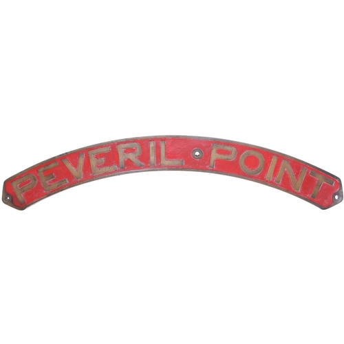 35 - A locomotive nameplate, PEVERIL POINT, from a London Brighton & South Coast Railway Marsh Atlantic C... 