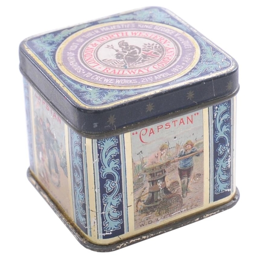 351 - A Crewe Works Royal Visit souvenir tobacco tin,  SOUVENIR OF THE VISIT OF THEIR MAJESTIES KING GEORG... 