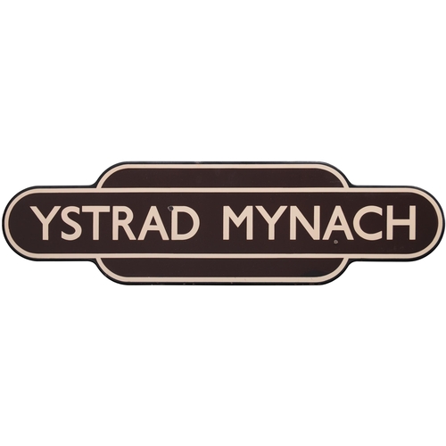 386 - A BR(W) totem sign, YSTRAD MYNACH, (f/f), from the Cardiff to Rhymney and Merthyr route, excellent c... 