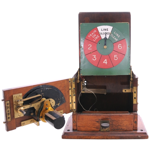 393 - A Lancashire and Yorkshire Railway Tyers cooperative permissive block instrument with brass plate GR... 