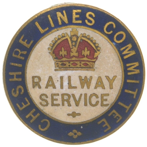 4 - A Cheshire Lines Committee first world war RAILWAY SERVICE badge, by J Wylie, brass/enamel. (Postage... 