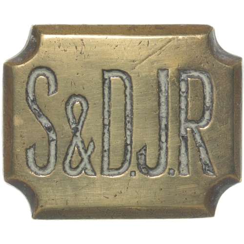 408 - A Somerset and Dorset Joint Railway cart horse harness decoration, engraved brass, 1¾