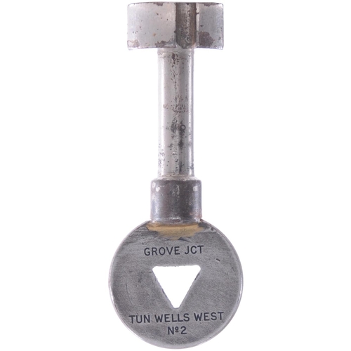 430 - A single line key token, GROVE JCT-TUN WELLS No2, from the short section connecting the West and Cen... 