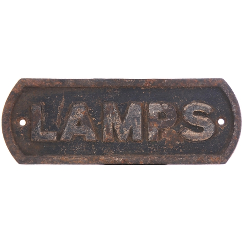 431 - An LSWR doorplate, LAMPS, cast iron, 11