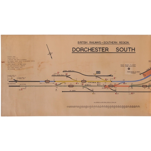 439 - A BR(S) signal box diagram, DORCHESTER SOUTH, 16th June 1960, showing the line towards Moreton, Dorc... 