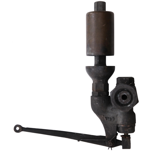 444 - A locomotive whistle from a BR standard class loco, complete with valve and operating lever, overall... 