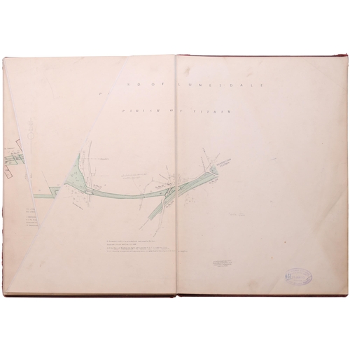 55 - A set of Furness and Midland coloured plans, CARNFORTH AND WENNINGTON BRANCH, BR 1950, SURVEY, showi... 