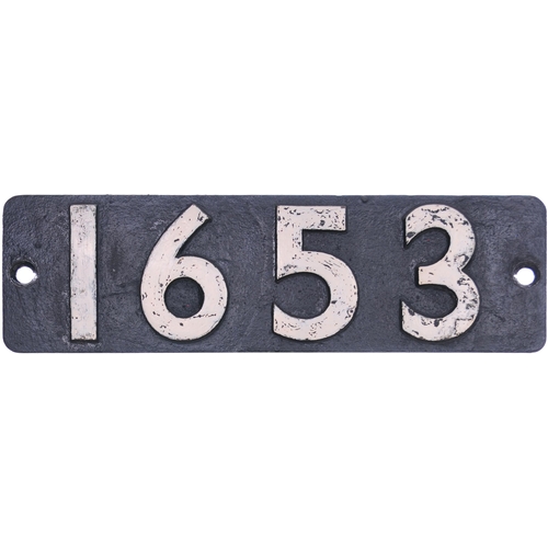 57 - A smokebox numberplate, 1653, from a (GWR) 1600 Class 0-6-0PT built at Swindon ln December 1954. It ... 