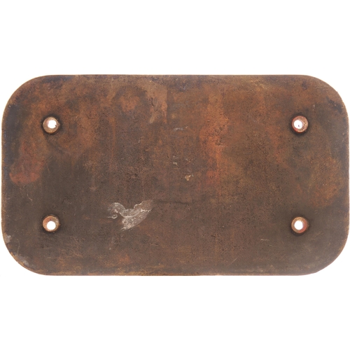 91 - An LMS (NCC) cabside numberplate, 84, from the U2 Class 4-4-0 LISSANOURE CASTLE. Cast brass, 16¾