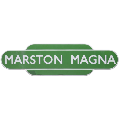 99 - A BR(S) totem sign, MARSTON MAGNA, (f/f), from the castle Cary to Yeovil Pen Mill section of the GWR... 