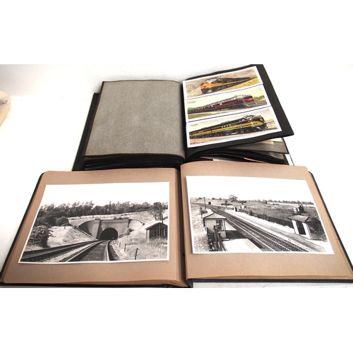 1010 - A collection of Black and White photographs and postcards both loose and housed in three album, a qu... 