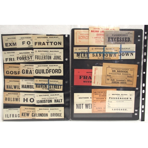 134 - Quantity of approx. 250 luggage labels, Companies noted include LBSCR, GWR, SR, LSWR. (B2) (Dispatch... 