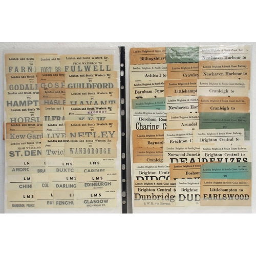 134 - Quantity of approx. 250 luggage labels, Companies noted include LBSCR, GWR, SR, LSWR. (B2) (Dispatch... 