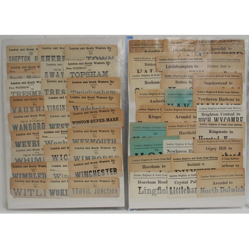 134 - Quantity of approx. 250 luggage labels, Companies noted include LBSCR, GWR, SR, LSWR. (B2) (Dispatch... 