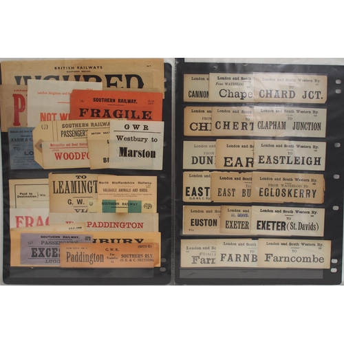 134 - Quantity of approx. 250 luggage labels, Companies noted include LBSCR, GWR, SR, LSWR. (B2) (Dispatch... 