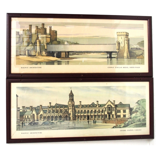 140 - BR(LMR) 1952 architecture series framed & glazed carriage prints 