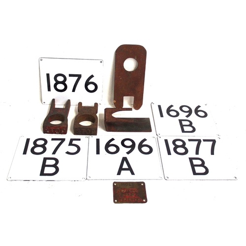 175 - Miscellaneous signalling items including brass plate from WR key token 