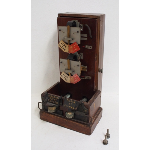 21 - GWR double Spagnoletti block instrument, complete with rear contact box, missing red key cap, flags ... 