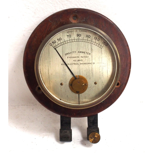 222 - Brush Electrical Engineering Co Gravity Ammeter (Evershed's Patent), lacquered brass 4¾