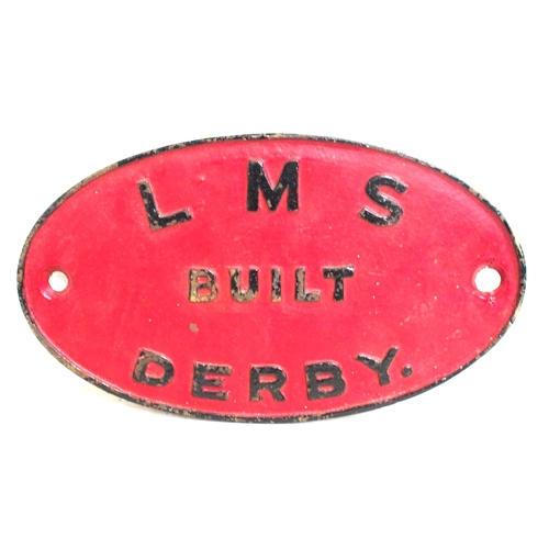 233 - LMS Built Derby worksplate, repainted front rear has 