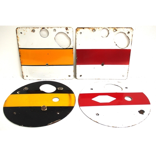 239 - Ground disc signal enamel face plates in good overall condition. (4) (WL) (Dispatch by Mailboxes/Col... 