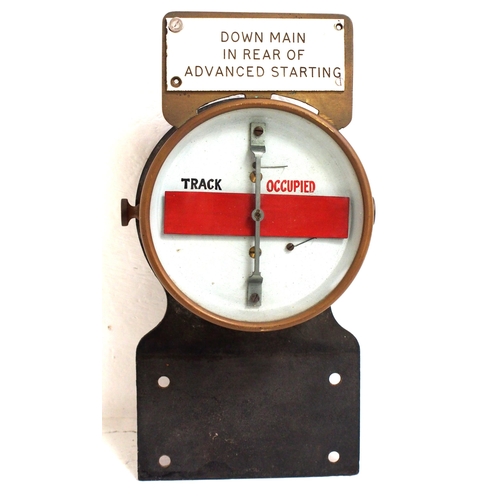 241 - GWR Thompson brass cased track circuit indicator with traffolite plate 