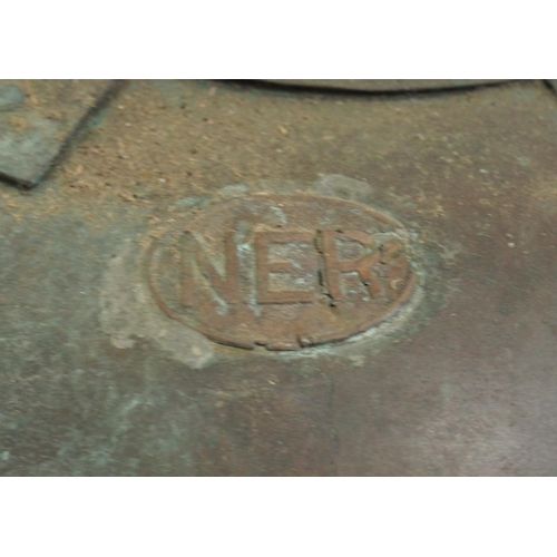 256 - North Eastern Rly large Saxby & Farmer pattern copper signal lamp, very ornate & impressive, complet... 