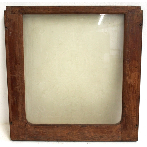 269 - LNWR etched glass carriage window in original frame, 21