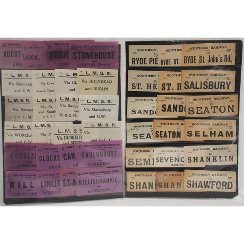 272 - Approx. 260 assorted luggage labels, Companies noted include SR, GWR, BR(WR), LMS, LBSCR, GER, G&SWR... 