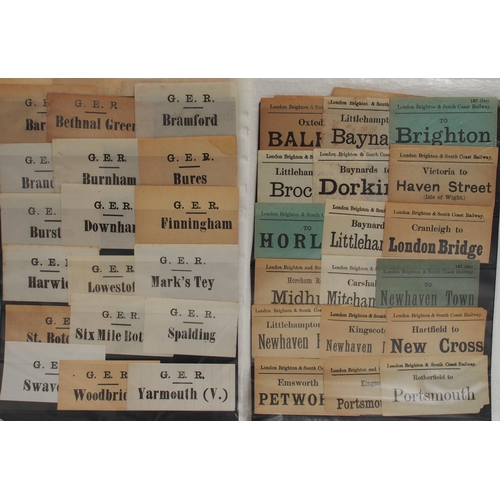 272 - Approx. 260 assorted luggage labels, Companies noted include SR, GWR, BR(WR), LMS, LBSCR, GER, G&SWR... 