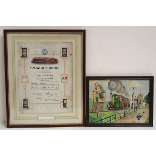 296 - Framed & glazed etc inc. LMS Signal School + Oundle Stn + Others (11) (DESK) (Dispatch by Mailboxes/... 