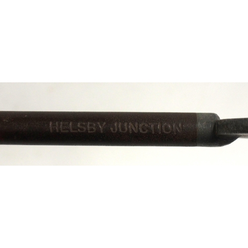 334 - Railway Signal Company key token, MOULDSWORTH JUNCTION-HELSBY JUNCTION, (steel/alloy), a section on ... 