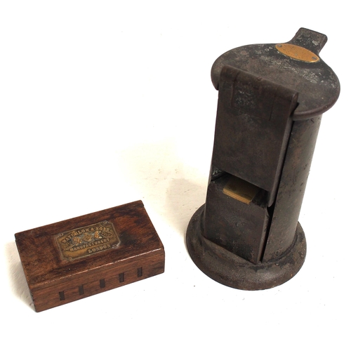 366 - Edmondson ticket dating press & Waterlow & Sons attractive wooden box of typeset complete with origi... 