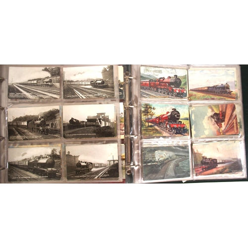 395 - LNWR postcards, mostly LNWR held in two albums, 300+. (A2) (Dispatch by Mailboxes/Collect from Banbu... 