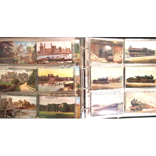 395 - LNWR postcards, mostly LNWR held in two albums, 300+. (A2) (Dispatch by Mailboxes/Collect from Banbu... 