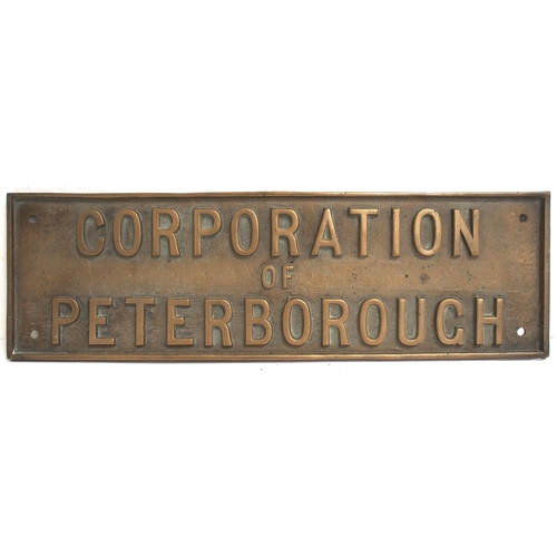 407 - Corporation of Peterborough cast brass plaque 17