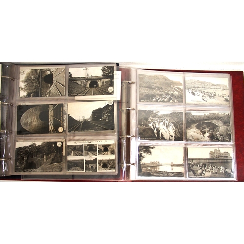 413 - LNWR postcards held in two albums, approx. 250. (A1) (Dispatch by Mailboxes/Collect from Banbury Dep... 