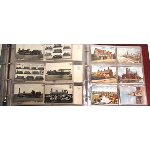 413 - LNWR postcards held in two albums, approx. 250. (A1) (Dispatch by Mailboxes/Collect from Banbury Dep... 