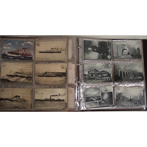 419 - LNWR etc postcards in two albums, approx. 340 cards. (A1) (Dispatch by Mailboxes/Collect from Banbur... 