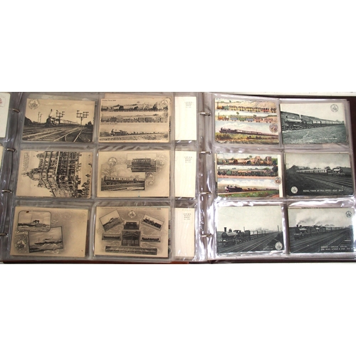 419 - LNWR etc postcards in two albums, approx. 340 cards. (A1) (Dispatch by Mailboxes/Collect from Banbur... 