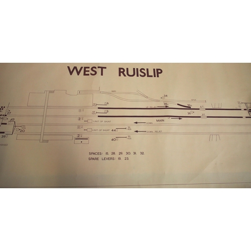 422 - BR(W) signal box diagram, WEST RUISLIP Oct 1970, (office copy) rolled. (B2) (Dispatch by Mailboxes/C... 