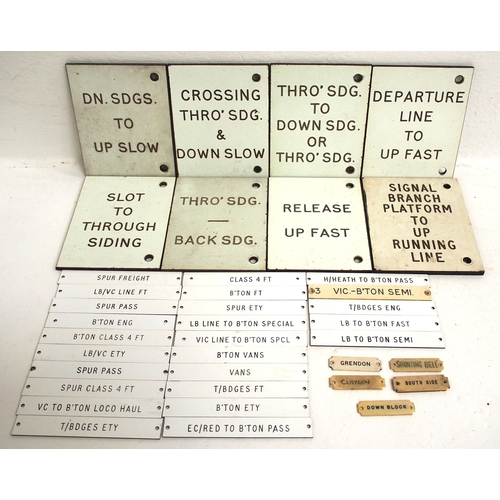 427 - LMR traffolite signal box backplates (8), large selection of traffolite train describer plates from ... 