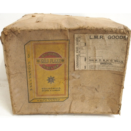 469 - Miscellaneous items - Wills Cigarettes LMR cardboard box, Pollards Lindon EC1 C/I makers plate, LMS ... 