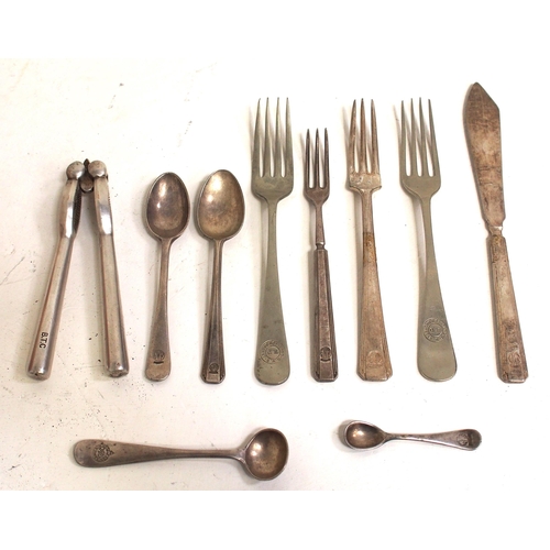 520 - GWR plated cutlery including rare small mustard spoon (roundel), Refreshment Dept deep spoon, Lunche... 