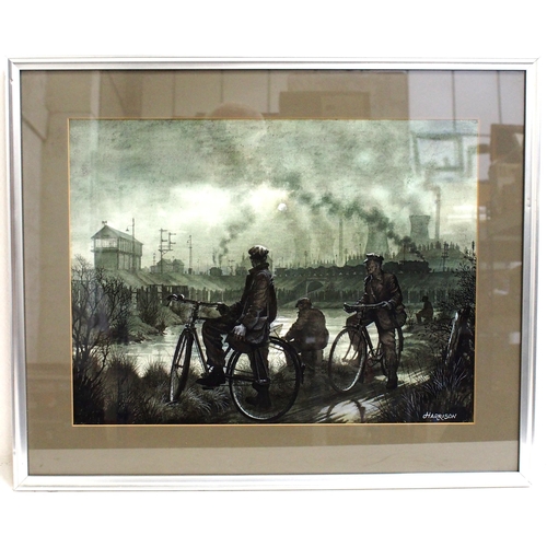 525 - Original pen & wash framed artwork 