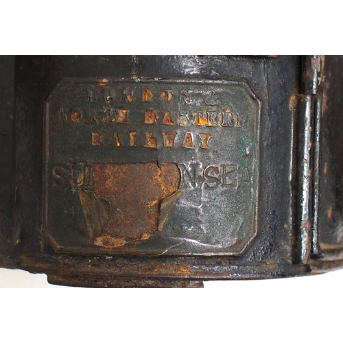 541 - LNER (GNR Pattern) handlamp, 1421, matching numbers on case & reservoir, remains of Sutton on Sea br... 