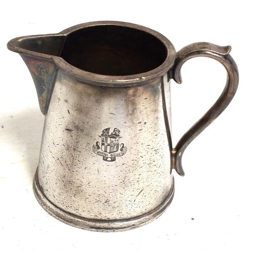 550 - GWR Hotels plated milk jug by Elkington, crest engraving good stands 3½